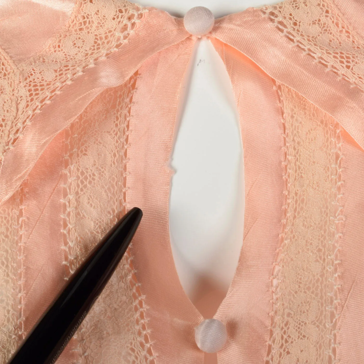 1930s Pink Satin Nightgown with Keyhole Bust
