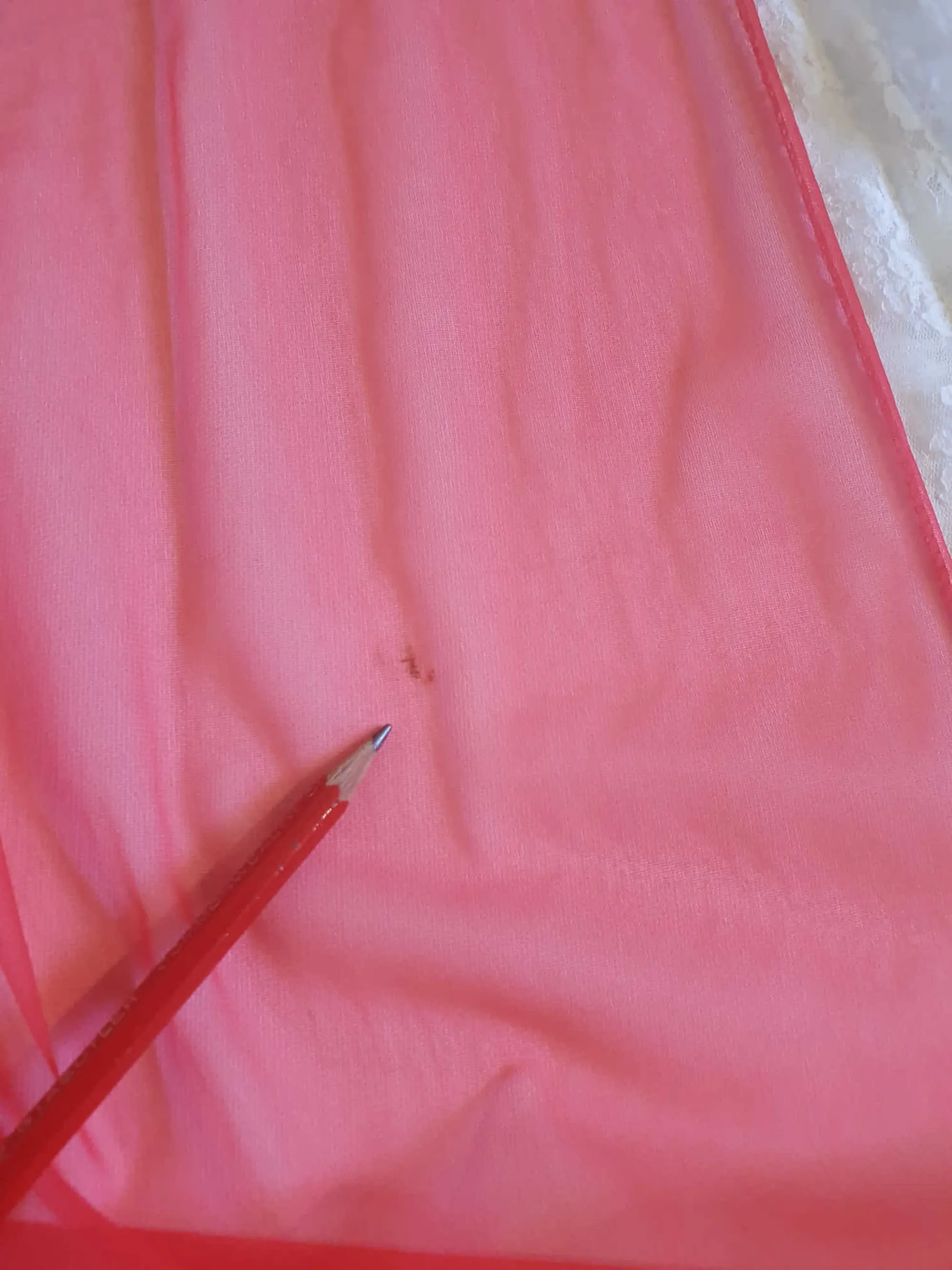 1960s Sheer Bright Red Robe, Peignoir - M