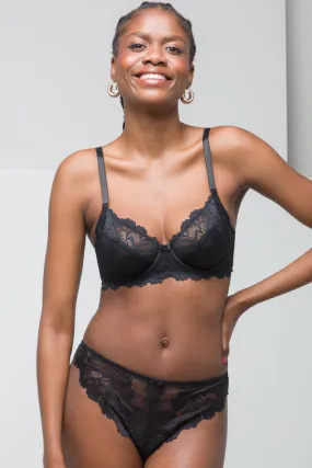 3 Pack Summer Lace Thong Black & Natural