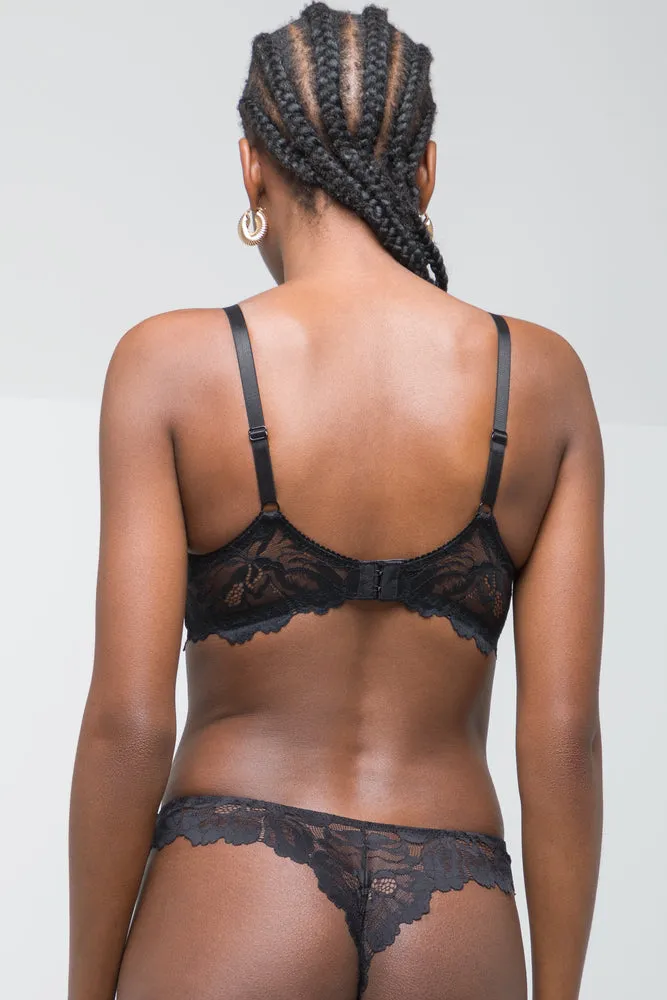 3 Pack Summer Lace Thong Black & Natural