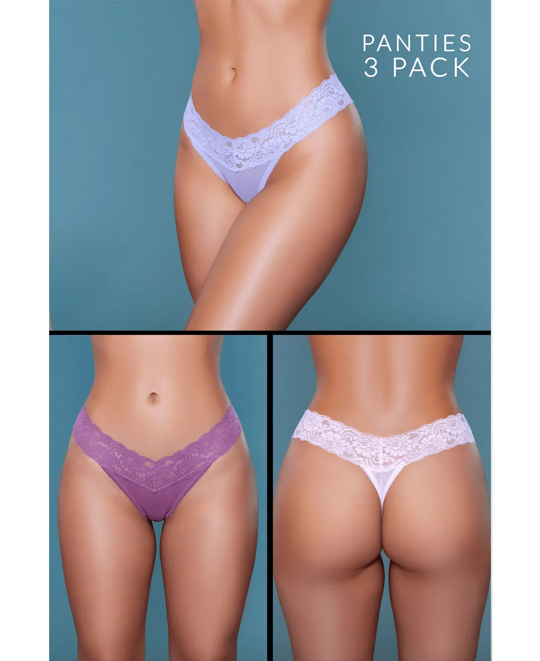 50 Shades of Lilac Thong Trio