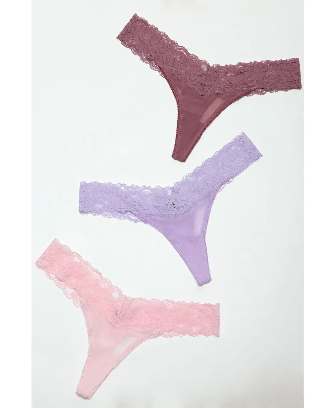 50 Shades of Lilac Thong Trio