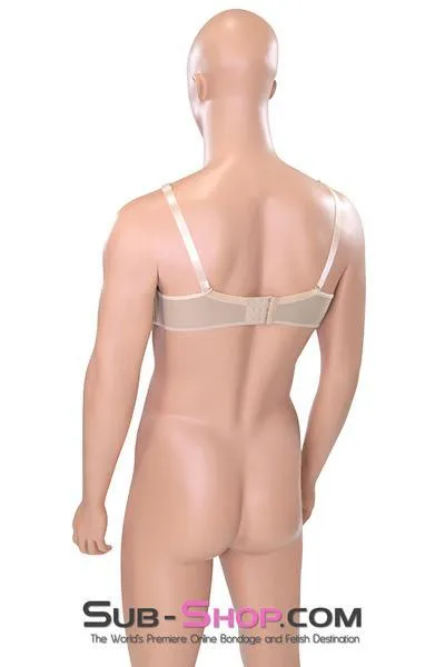 9869RS      Lola Silicone Breast and Nipples Chest Form Enhancers with Open Cup Bra, B Cup