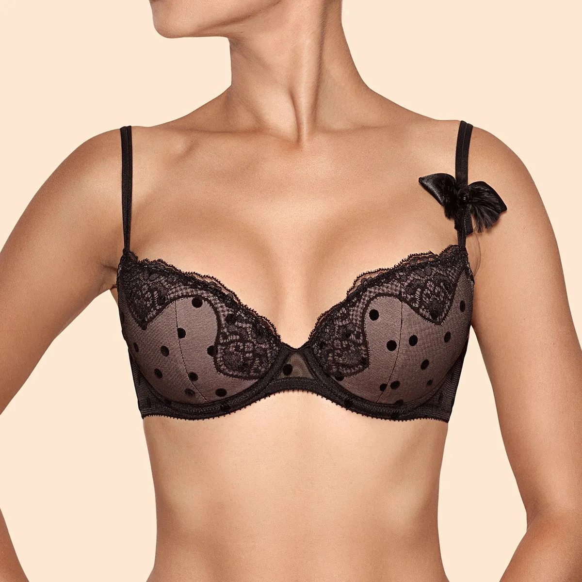 Ajour Capriccio Sheer Polka Dot Demi Bra
