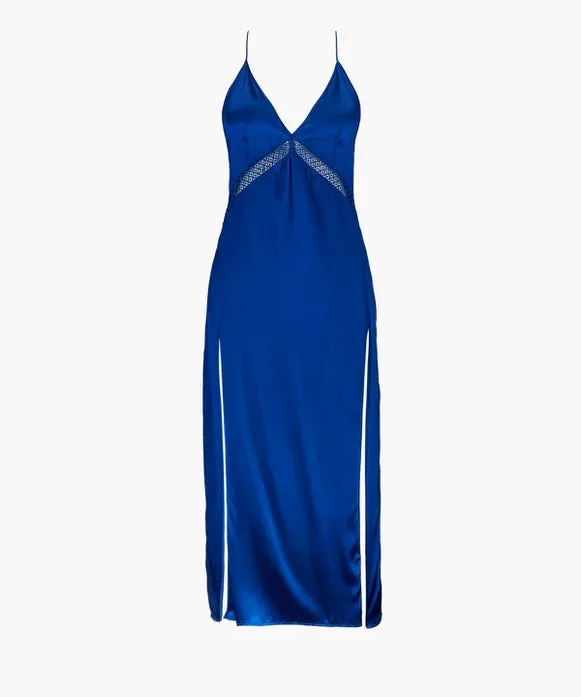 Aubade Silk Desire Nightgown in Electric Blue - S   L