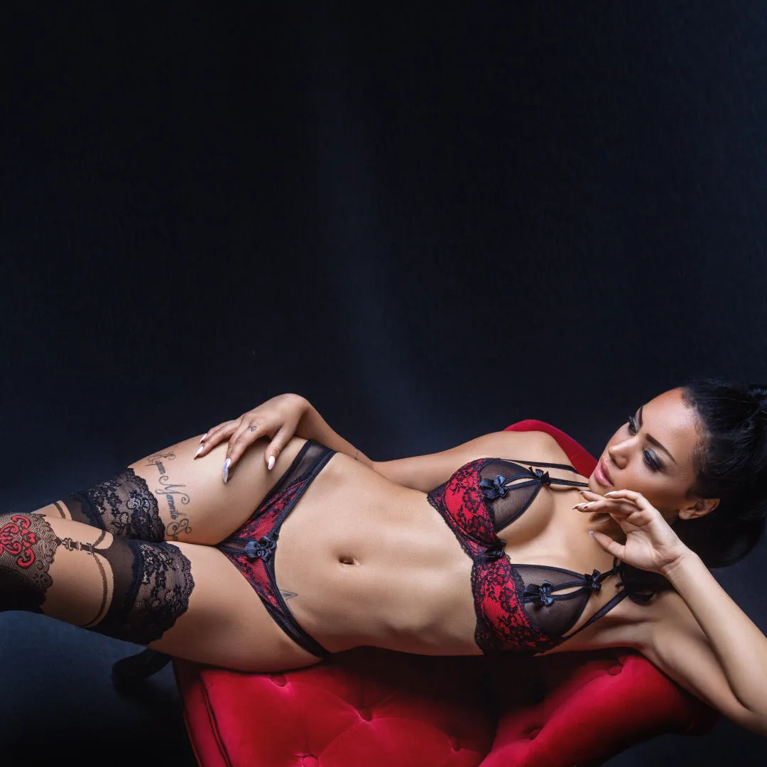 Axami Tamarillo Sorbet Sheer Peek-a-Boo Bra