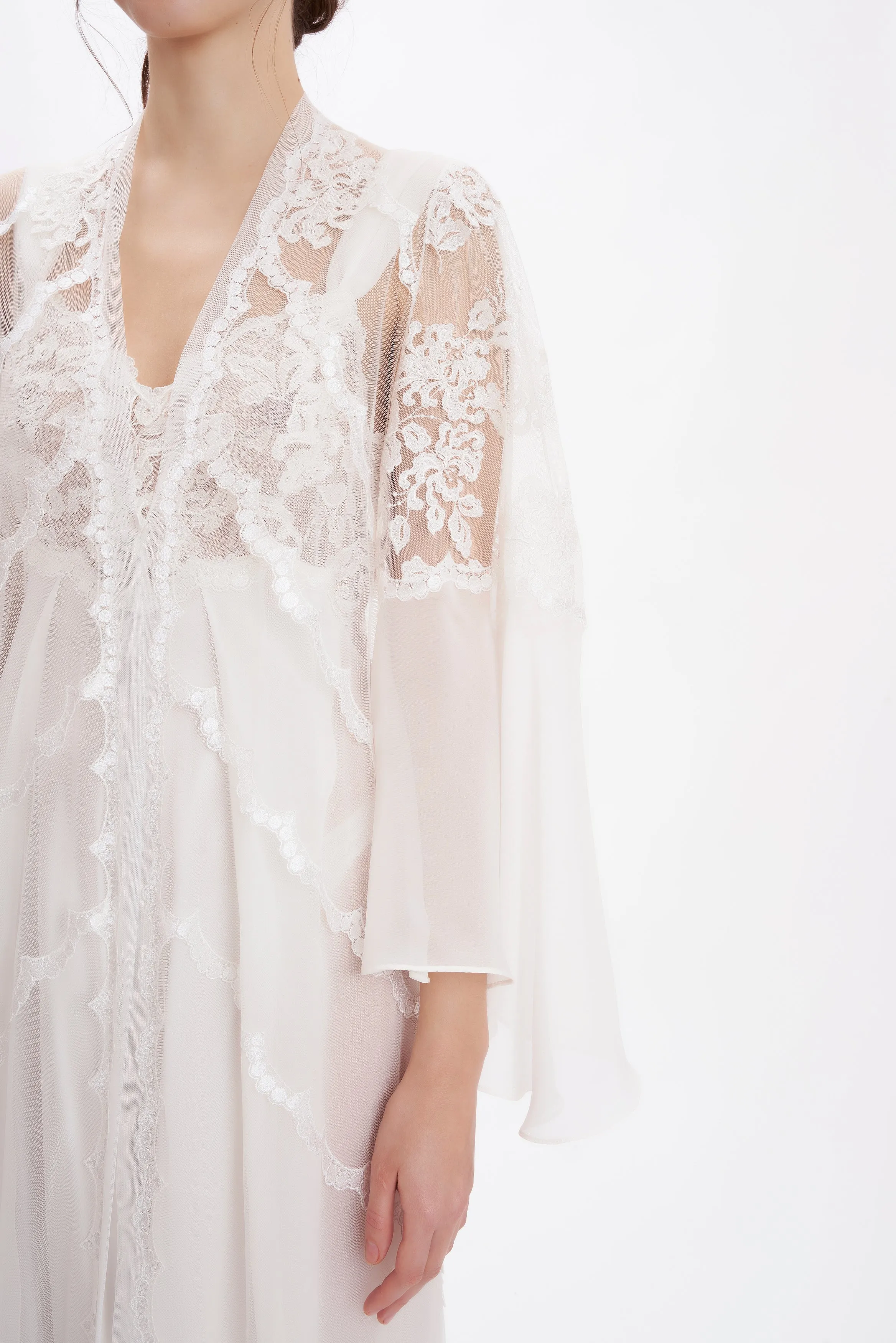 B2B - Lace & Silk Georgette Long Robe