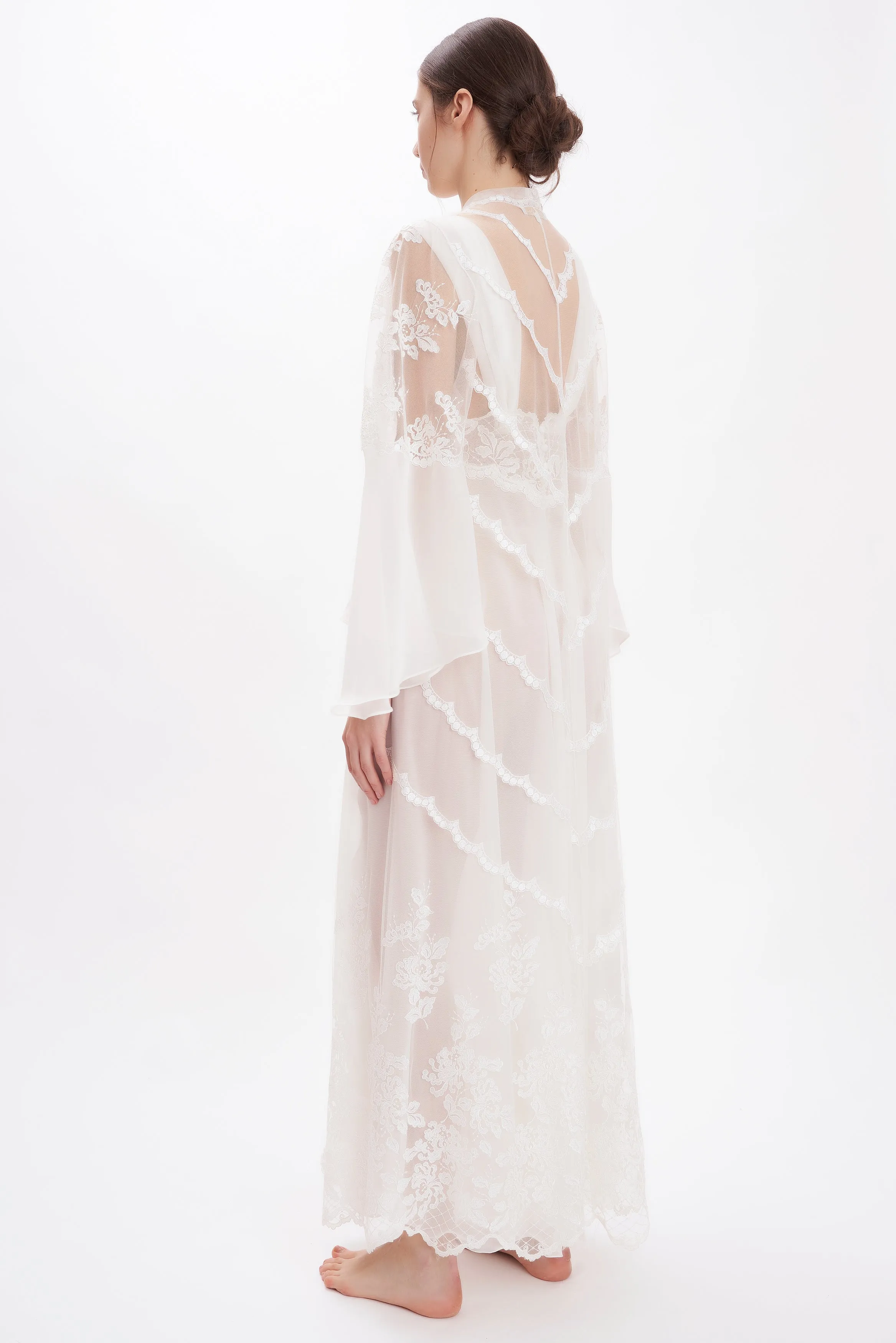 B2B - Lace & Silk Georgette Long Robe