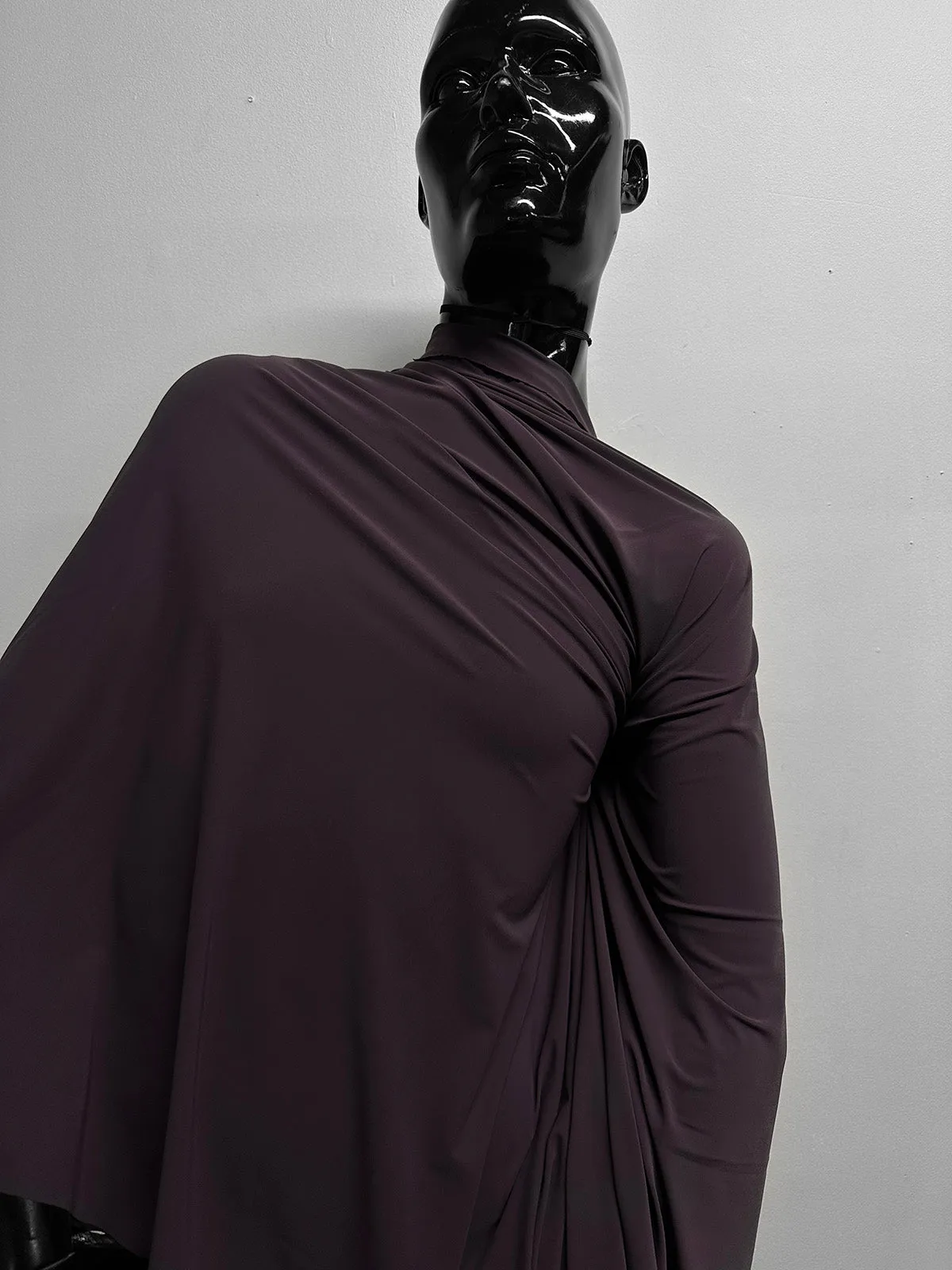 Body Con Semi Sheer 4 way Spandex in Wine