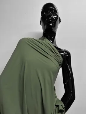 Body Con Semi SHeer 4 Way Stretch Jersey in Olive