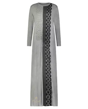 Citrus Studs and Lace Grey Pull On Modal Nightgown