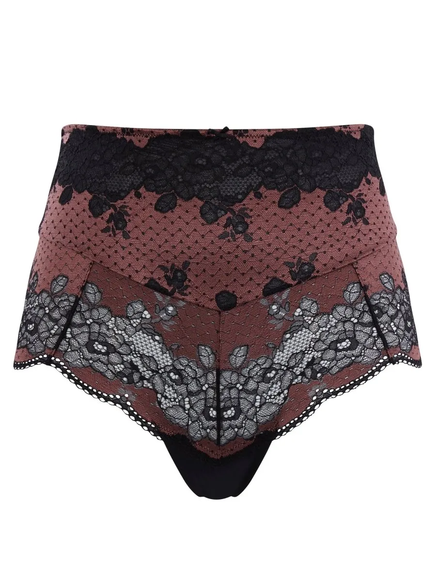 Clara High-Waisted Brief Black/Fig- 7254