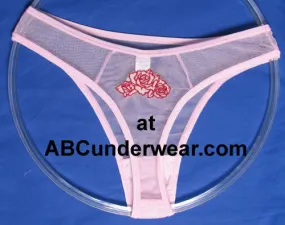 Clearance Sale: Small Women's Rose Sheer Thongs 3 Pack