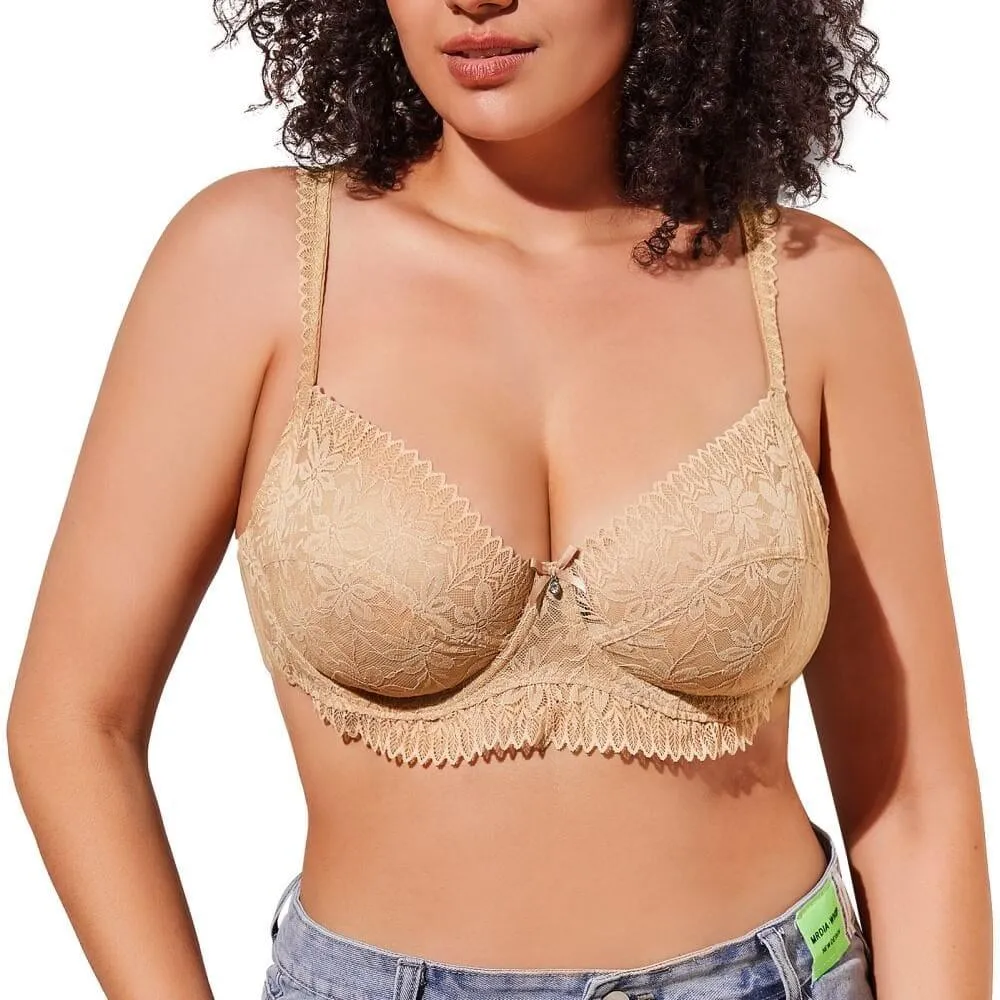 Delicate Sheer Lace Balconette Bra