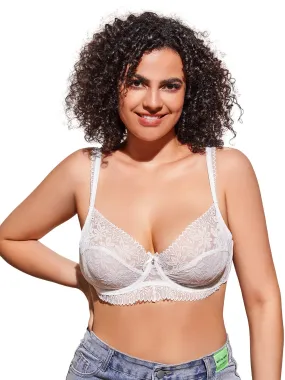 Delicate Sheer Lace Balconette Bra