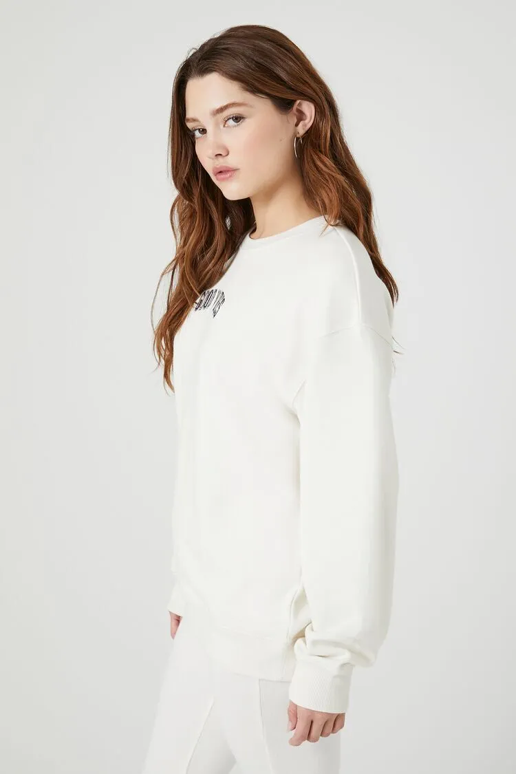 Embroidered Good Vibes Pullover