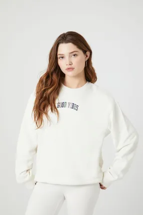 Embroidered Good Vibes Pullover