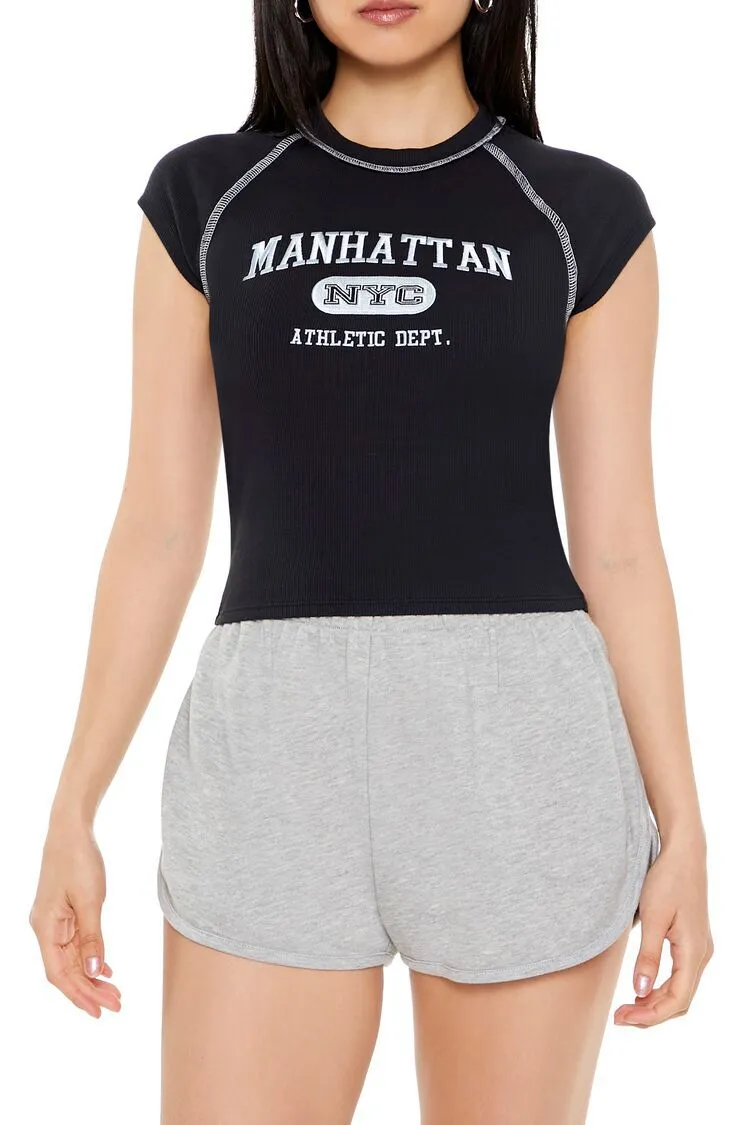 Embroidered Manhattan Baby Tee