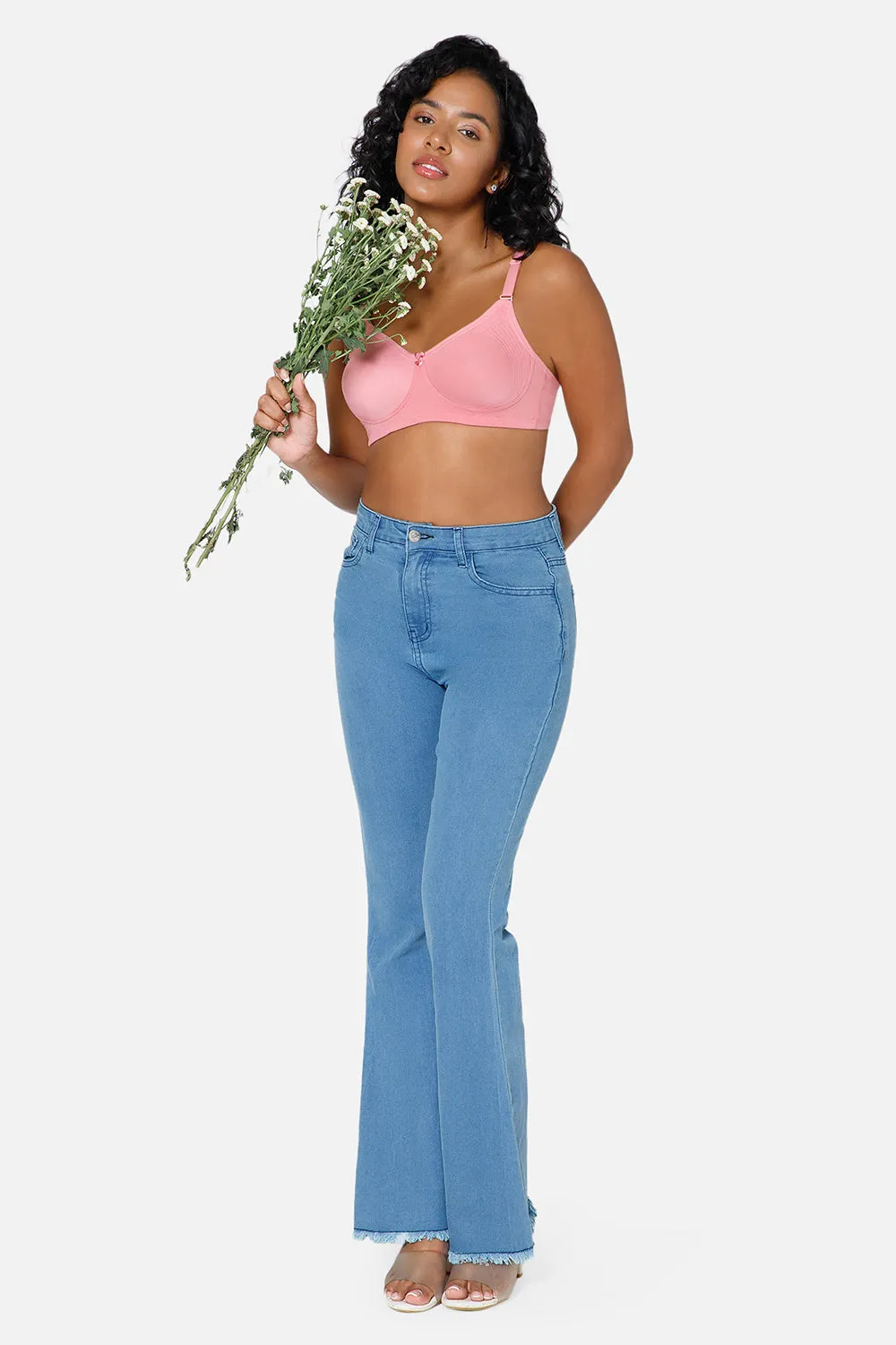 Everyday Full Coverage Non-Padded Intimacy  T-Shirt Saree Bra - Rose Wood - DEFC