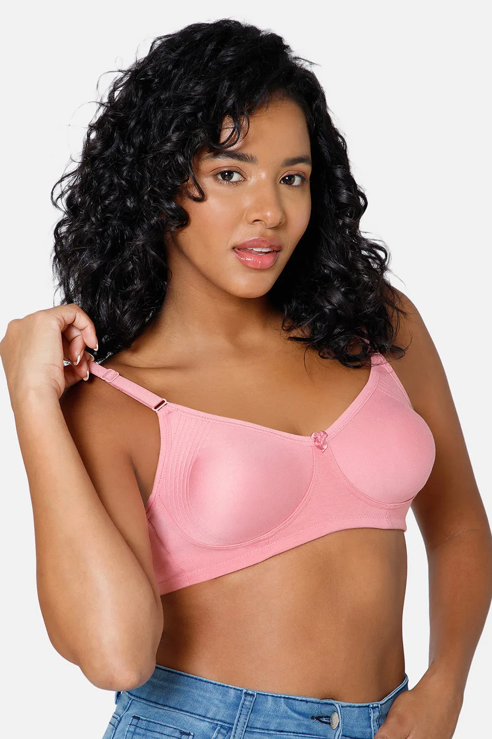 Everyday Full Coverage Non-Padded Intimacy  T-Shirt Saree Bra - Rose Wood - DEFC