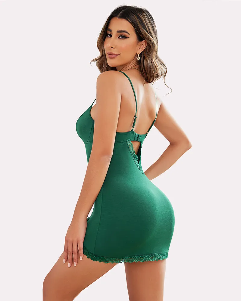 Fairy Lace Chemises Modal Side Slit Dress