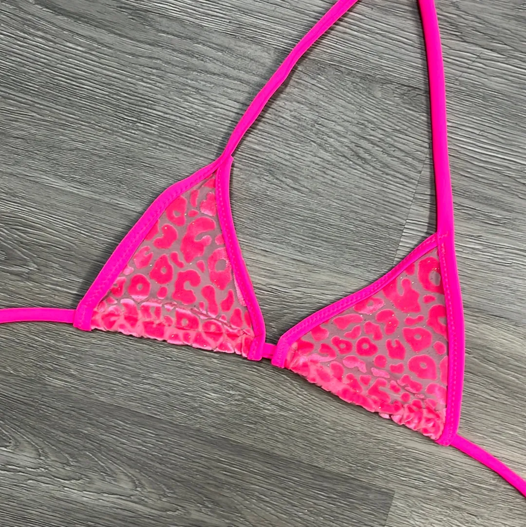 Feline Fuchsia Triangle Top