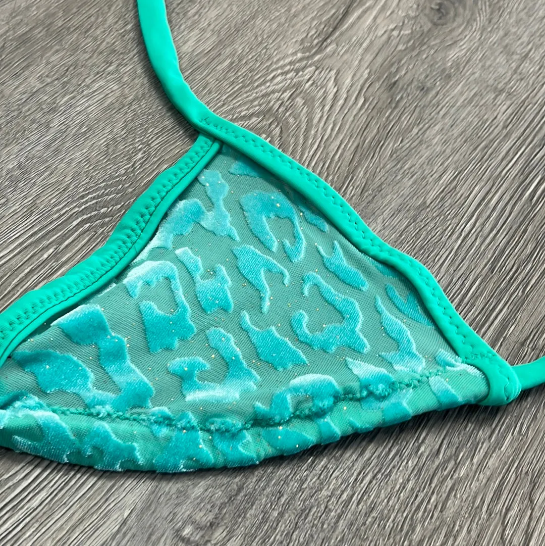Feline Turquoise Triangle Top