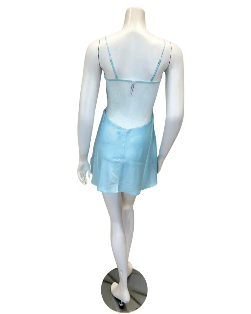 Flora Nikrooz Light Blue Showstopper Chemise & Robe Set