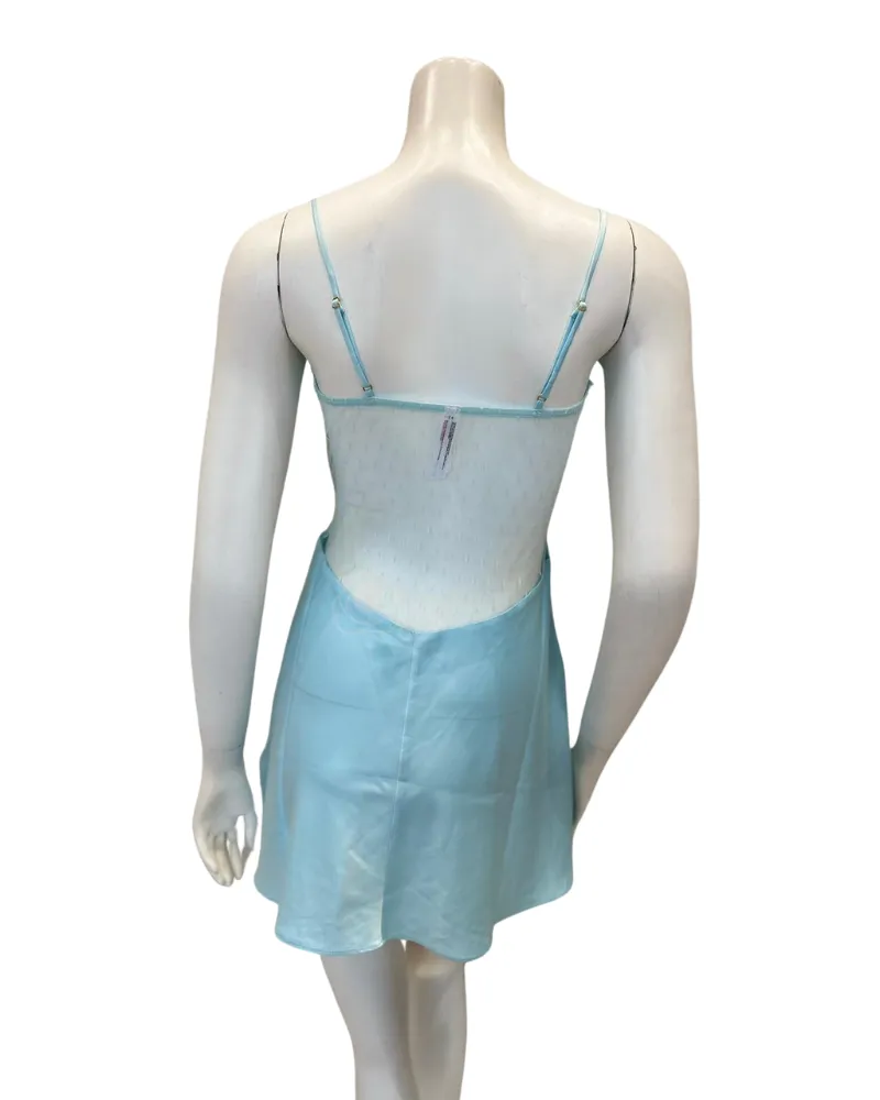 Flora Nikrooz Light Blue Showstopper Chemise & Robe Set