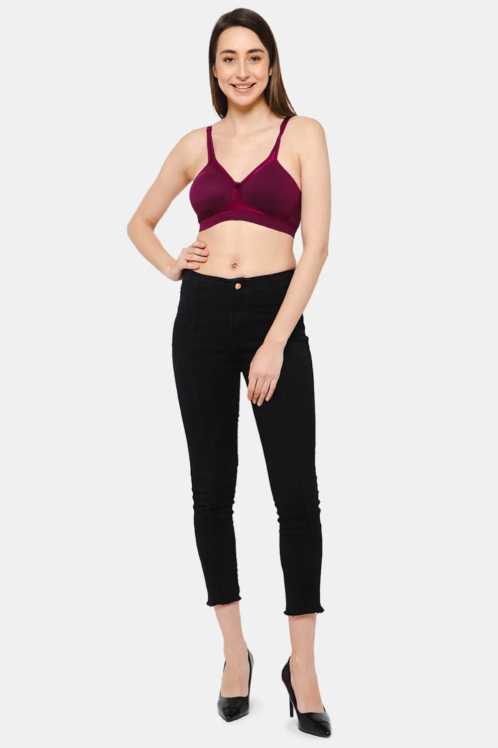Full Coverage Non-Padded Non-Wired Intimacy T-Shirt Saree Bra - DEF F
