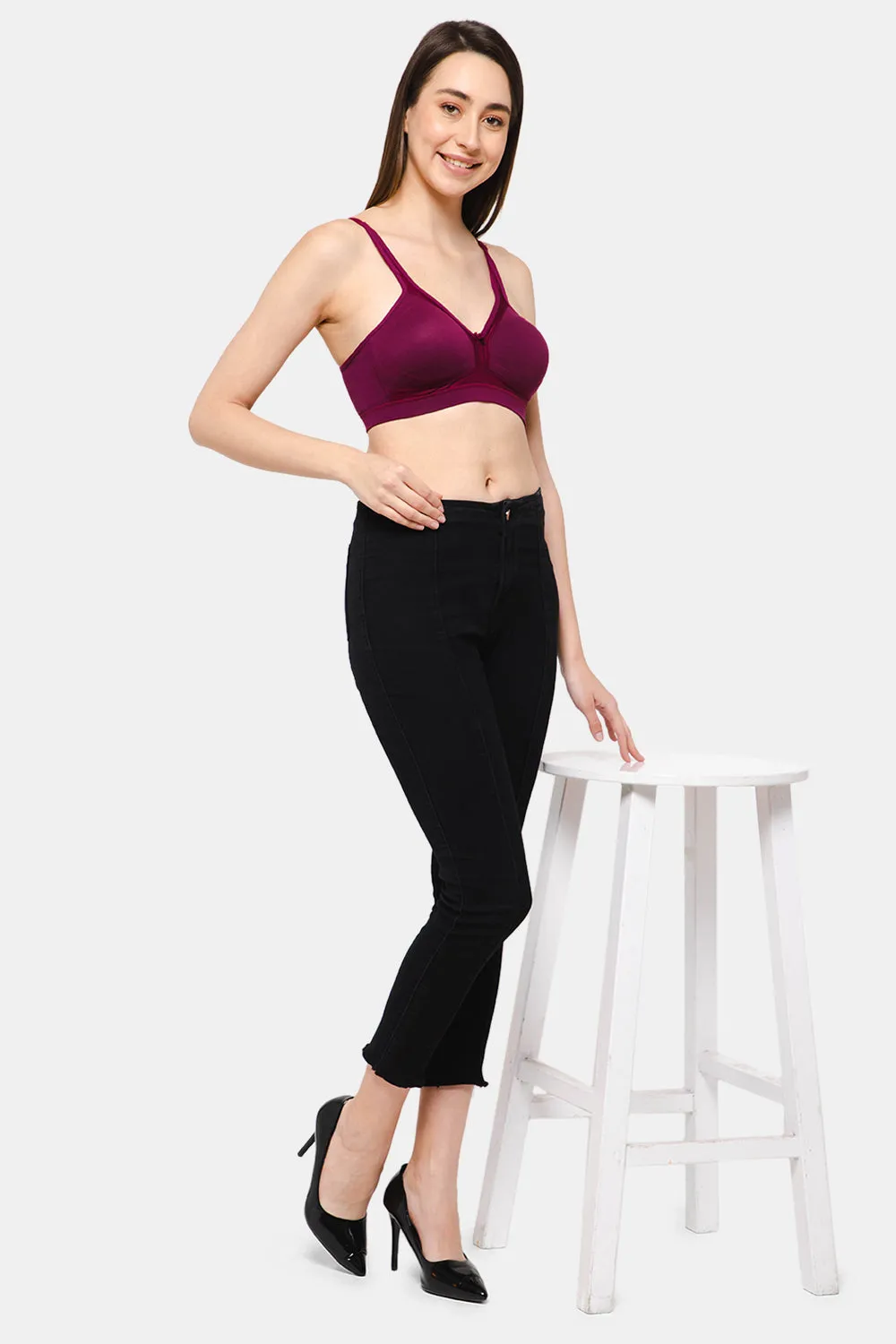 Full Coverage Non-Padded Non-Wired Intimacy T-Shirt Saree Bra - DEF F