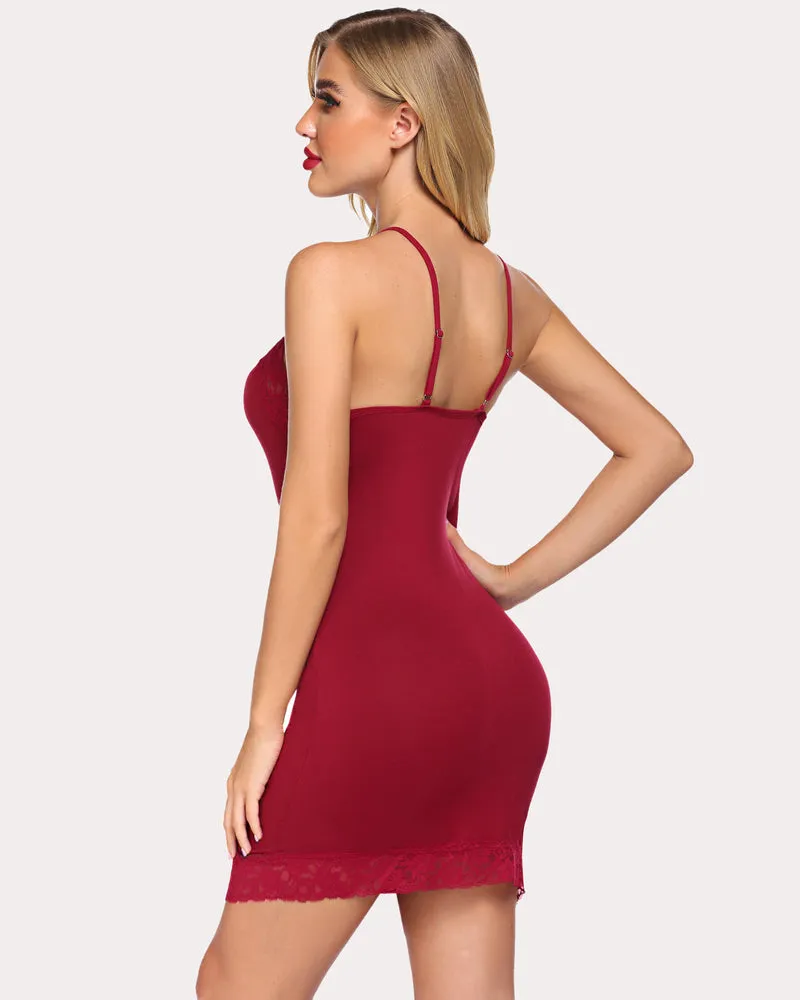 Full Slip Lace Chemise Slip Dress