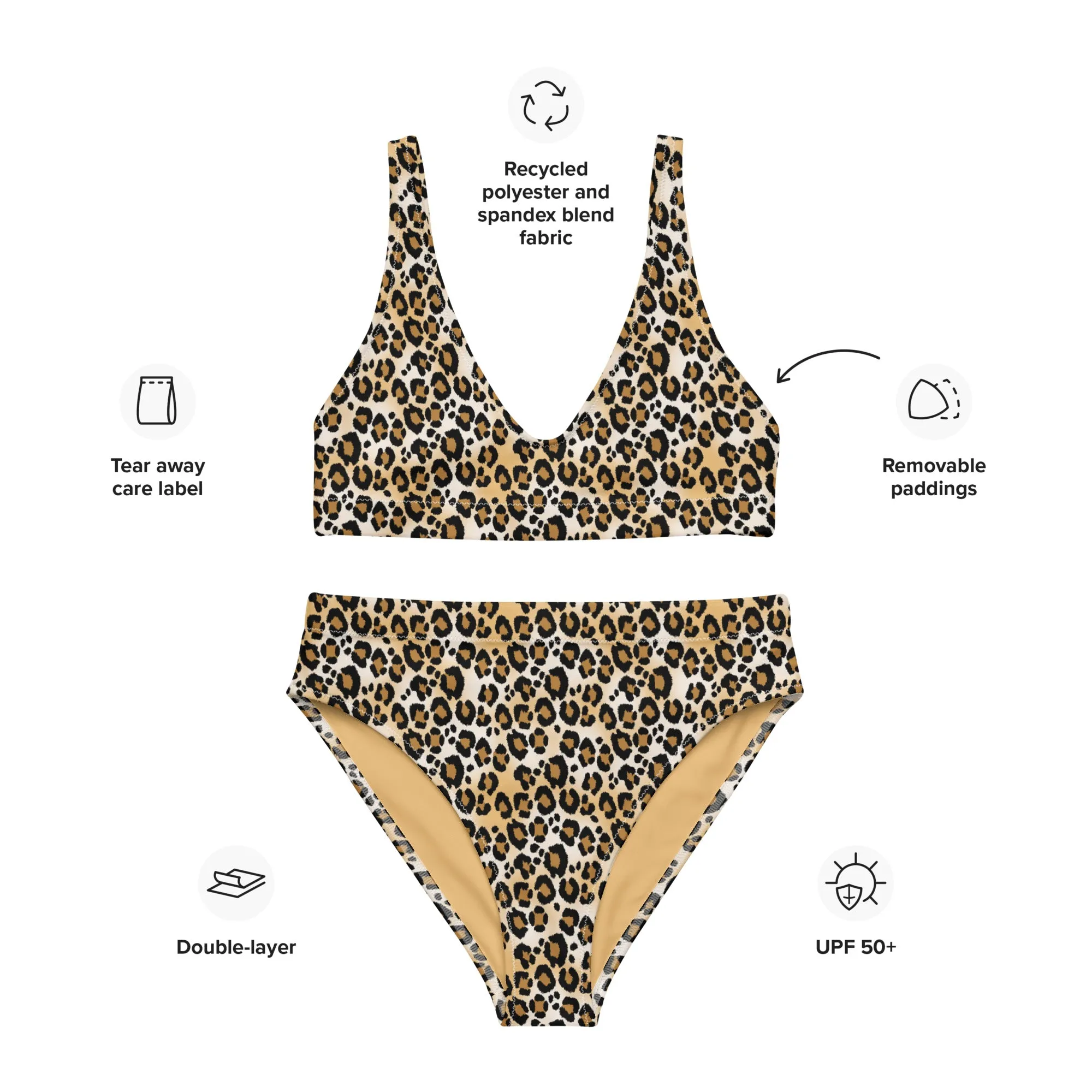 High Waisted Bikini Womens (Glamourange Luxury Bikini High Waisted - 003 Patterns Model)
