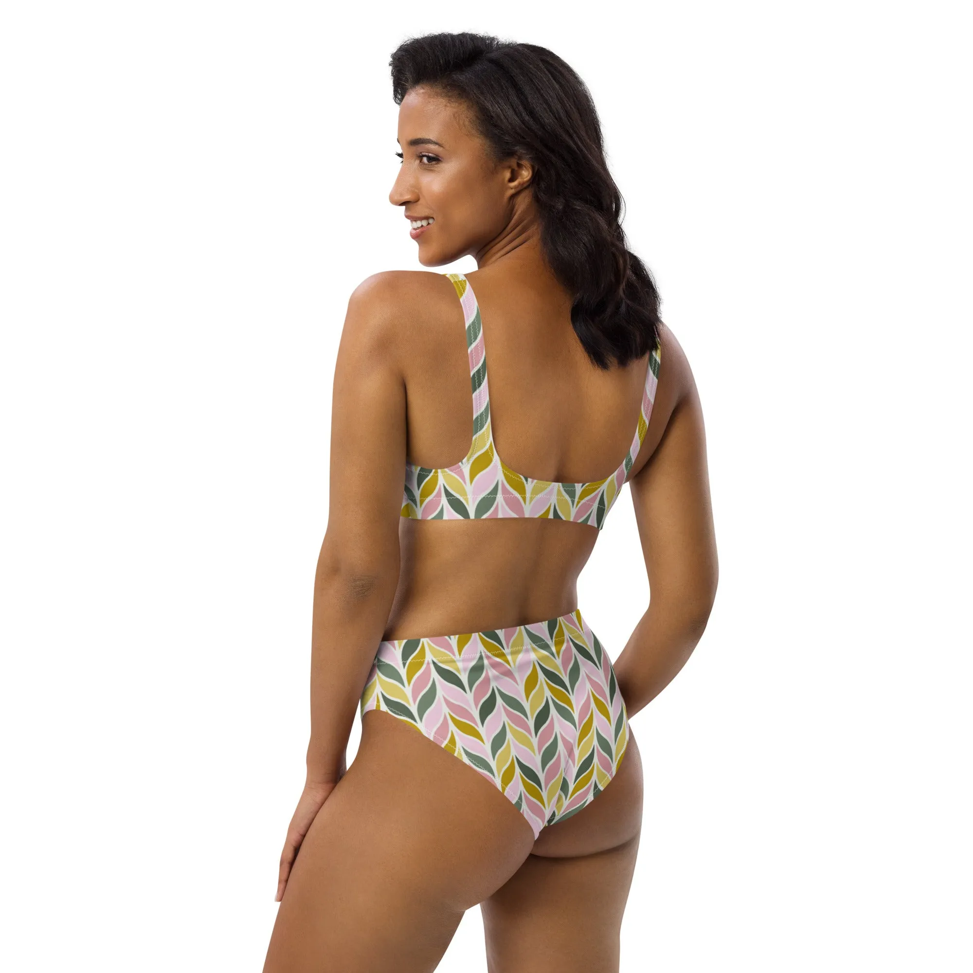 High Waisted Bikini Womens (Glamourange Luxury Bikini High Waisted - 0090 Patterns Model)