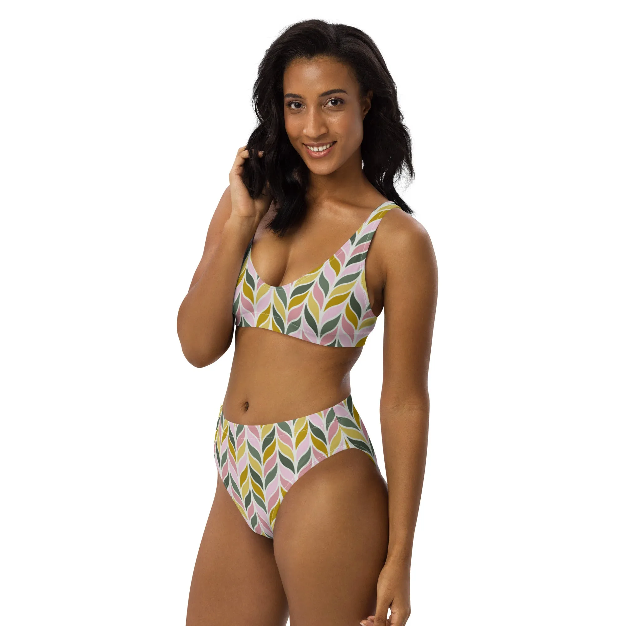 High Waisted Bikini Womens (Glamourange Luxury Bikini High Waisted - 0090 Patterns Model)