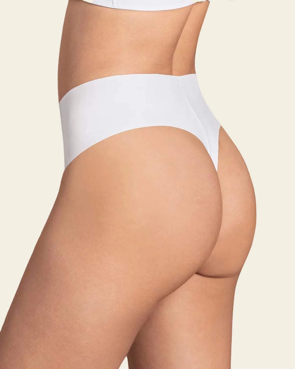 High-Waisted Invisible Microfiber Thong Panty