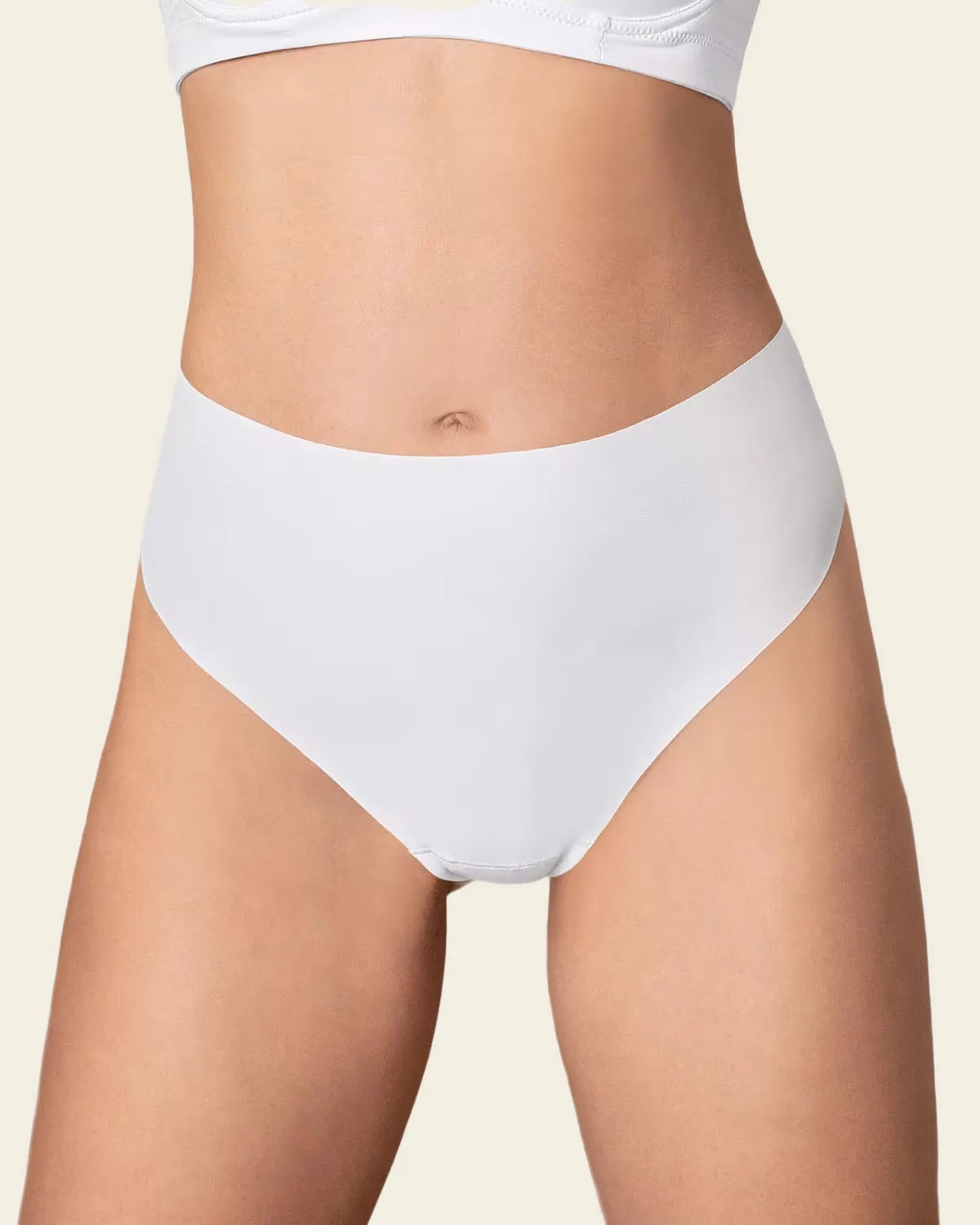 High-Waisted Invisible Microfiber Thong Panty