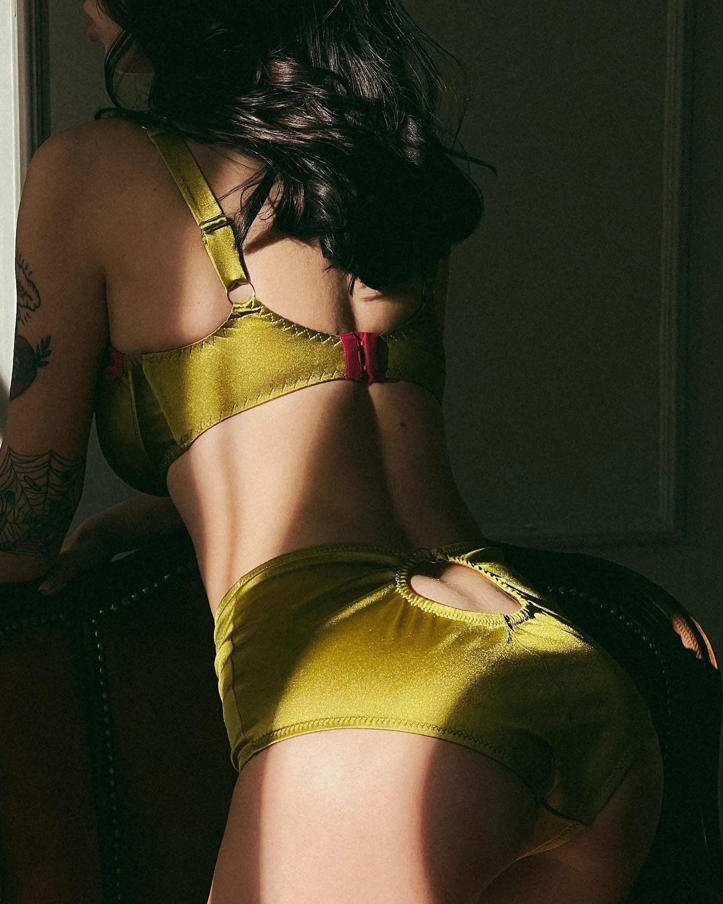 Joli Gloss green-fuchsia high waisted panties