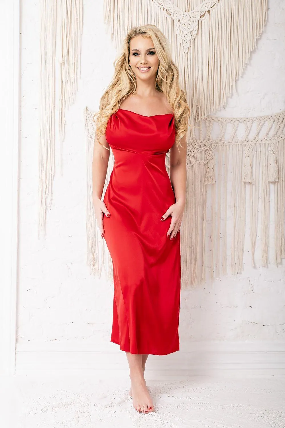 Kalimo high-quality satin, resembling silk nightgown