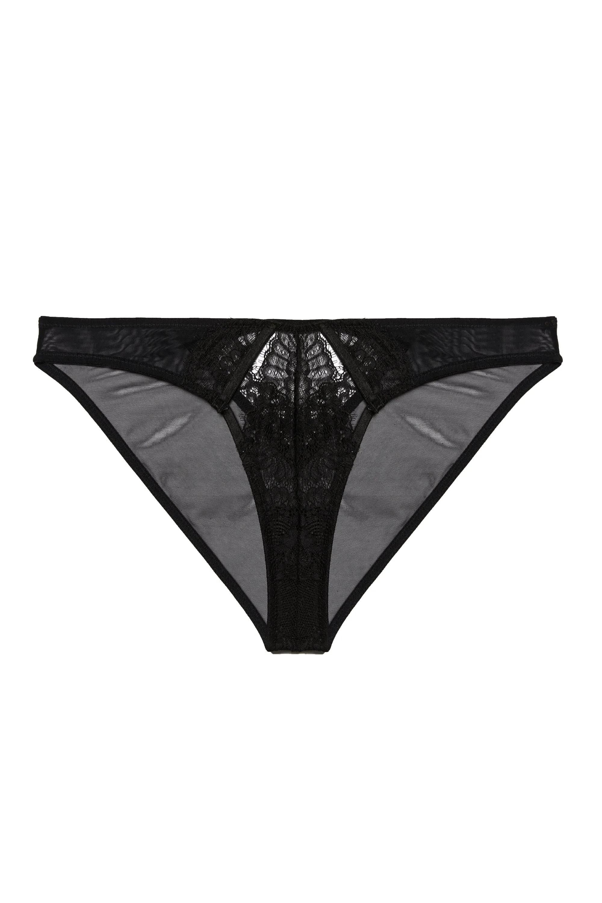 Kennedy Black Strappy Mesh and Lace Brief
