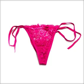 Lace Tie Pink Bikini Panty