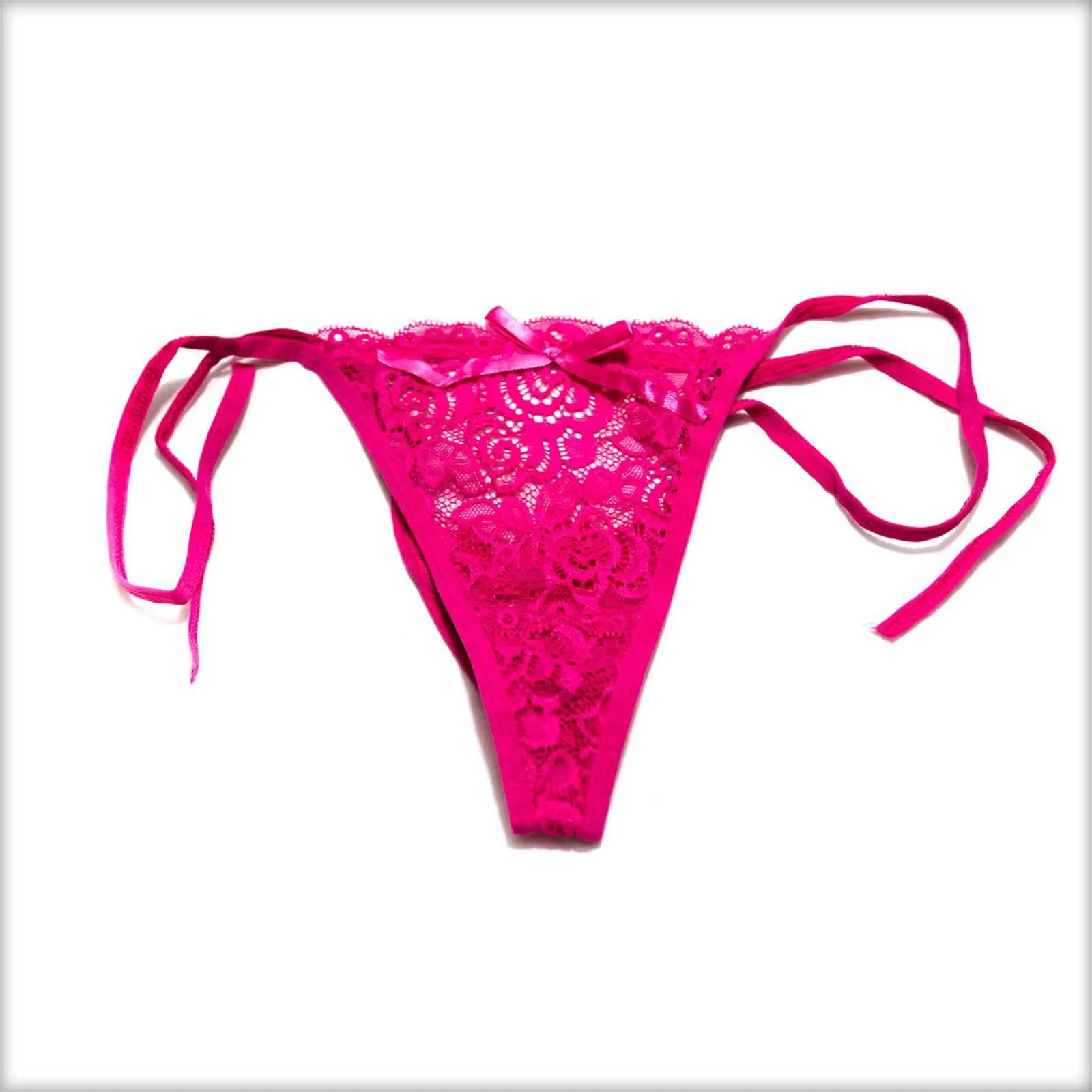 Lace Tie Pink Bikini Panty