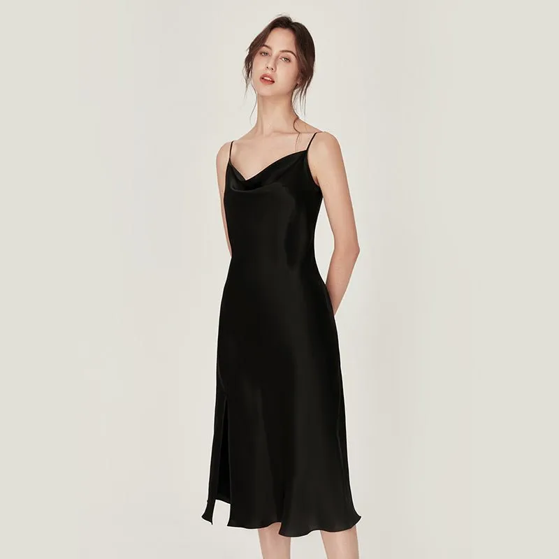 Ladies Silk Split Hem Nightgown 100% Mulberry Silk  Sleepwear