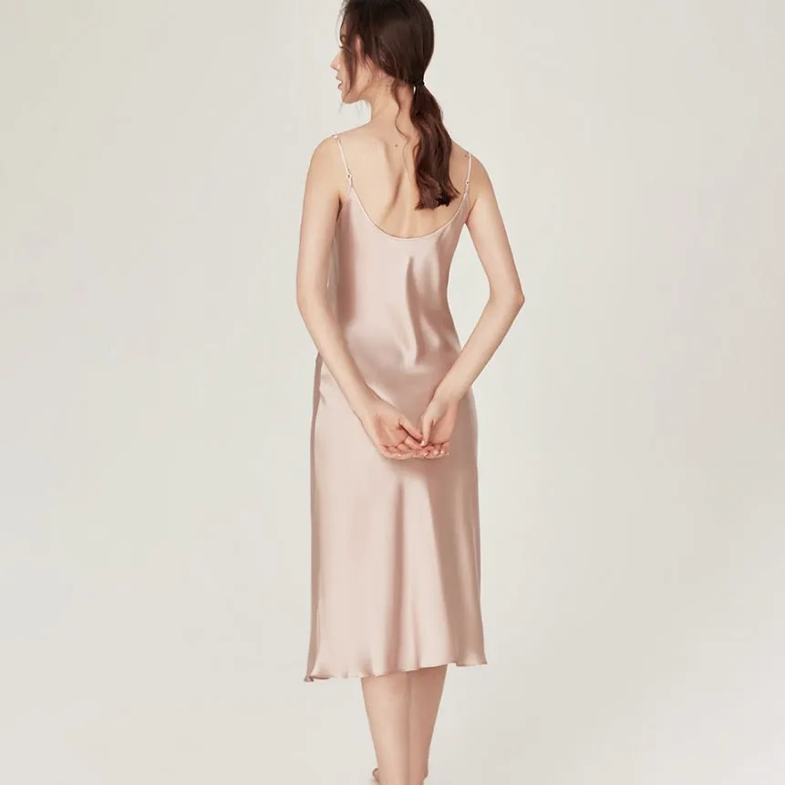 Ladies Silk Split Hem Nightgown 100% Mulberry Silk  Sleepwear