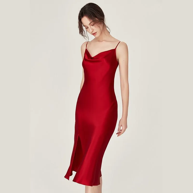 Ladies Silk Split Hem Nightgown 100% Mulberry Silk  Sleepwear