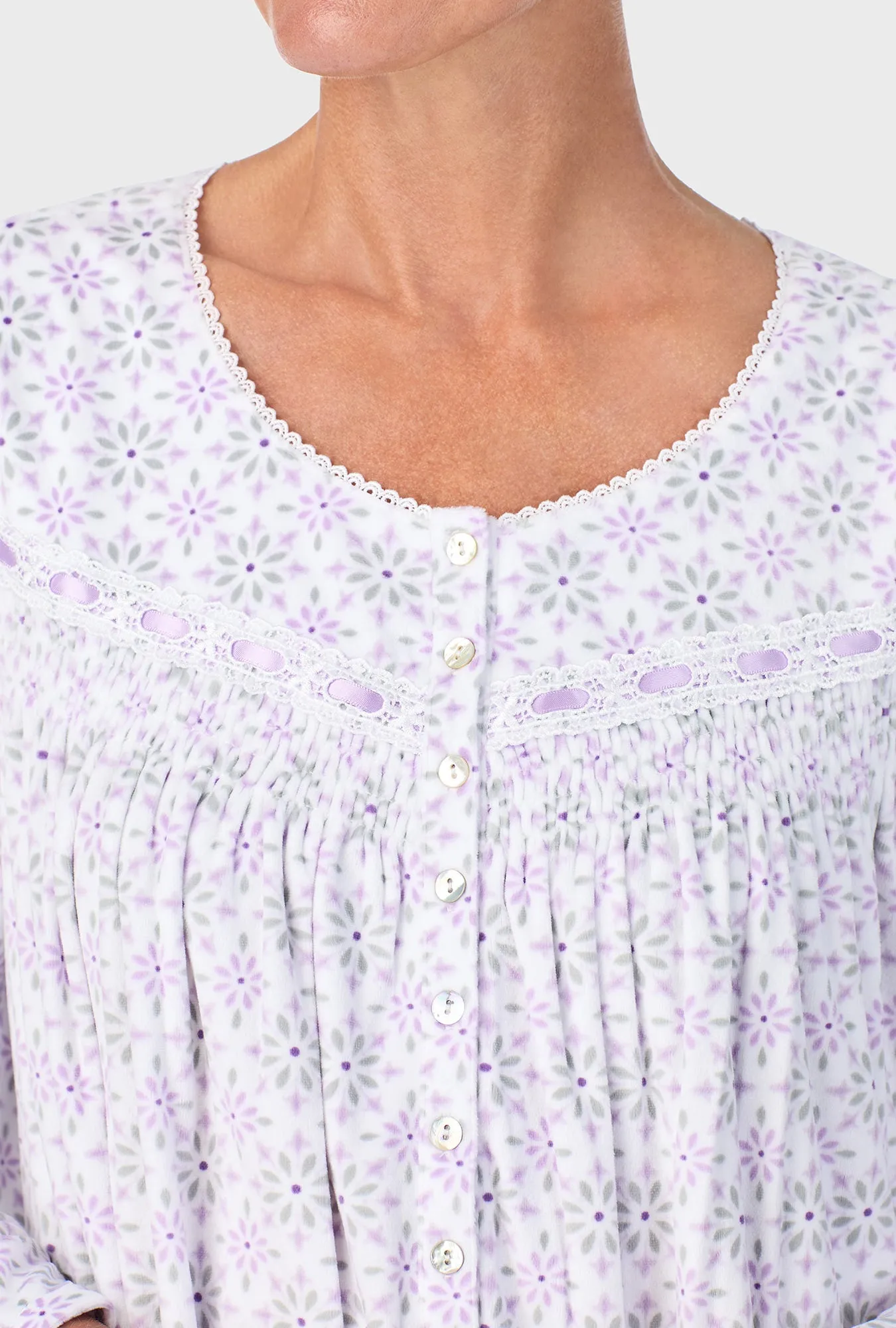 Lilac Geo Long Sleeve Nightgown