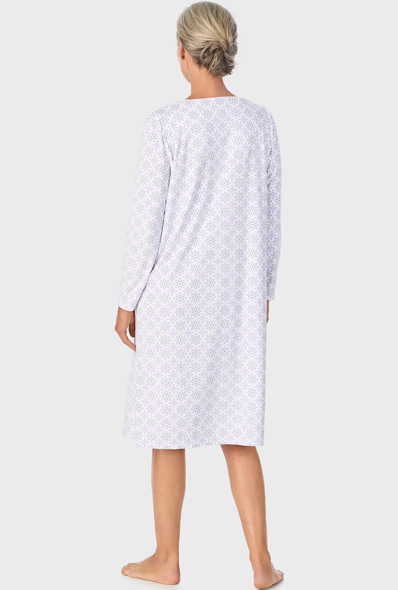 Lilac Geo Long Sleeve Nightgown