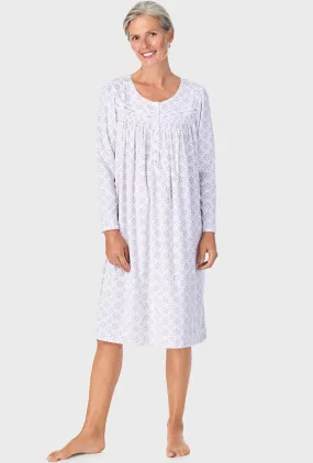 Lilac Geo Long Sleeve Nightgown