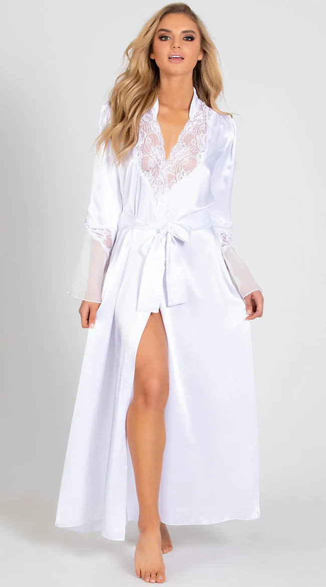 Long Satin and Chiffon Robe