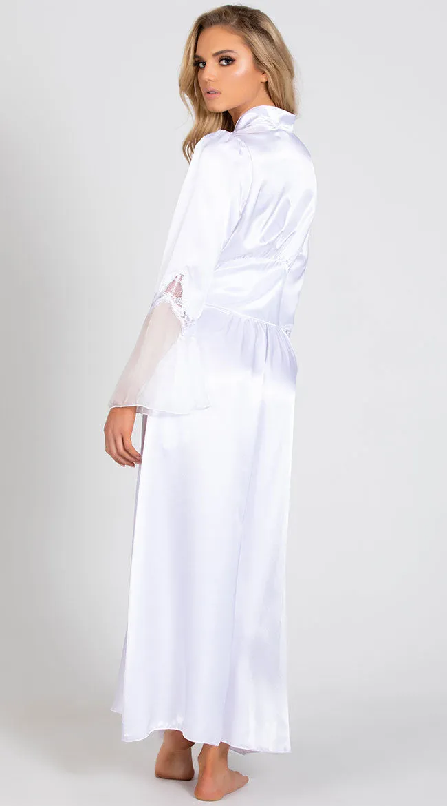 Long Satin and Chiffon Robe